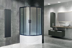 Душевой уголок Royal Bath RB100BK-C-BL 100х100 матовый купить в интернет-магазине Sanbest