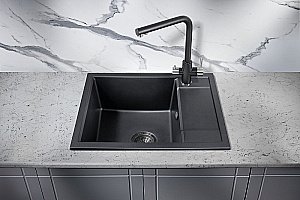 Мойка кухонная Milacio Navarra 60 Cuarzo MC.77071 черная матовая купить в интернет-магазине сантехники Sanbest