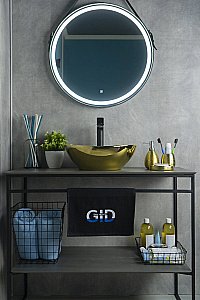 Раковина накладная Gid Esfera 41 Nc999 52229 белая, золото купить в интернет-магазине Sanbest