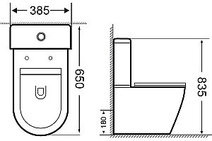 Унитаз-компакт Aquanet Rimless Cetus BL-102N-TPT с крышкой микролифт, с бачком, безободковый купить в интернет-магазине Sanbest