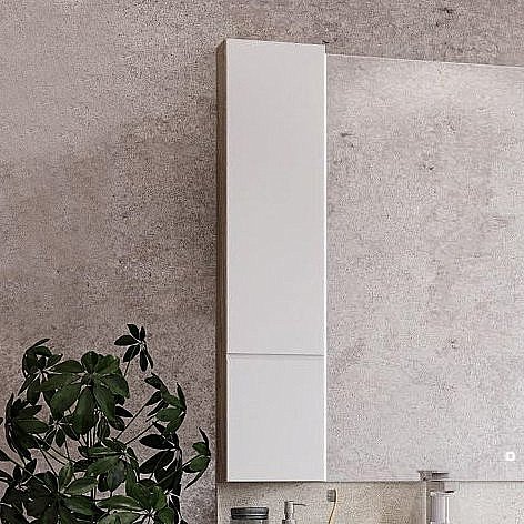 Шкаф подвесной Акватон Мишель 23 дуб эндгрейн/белый для ванной в интернет-магазине сантехники Sanbest