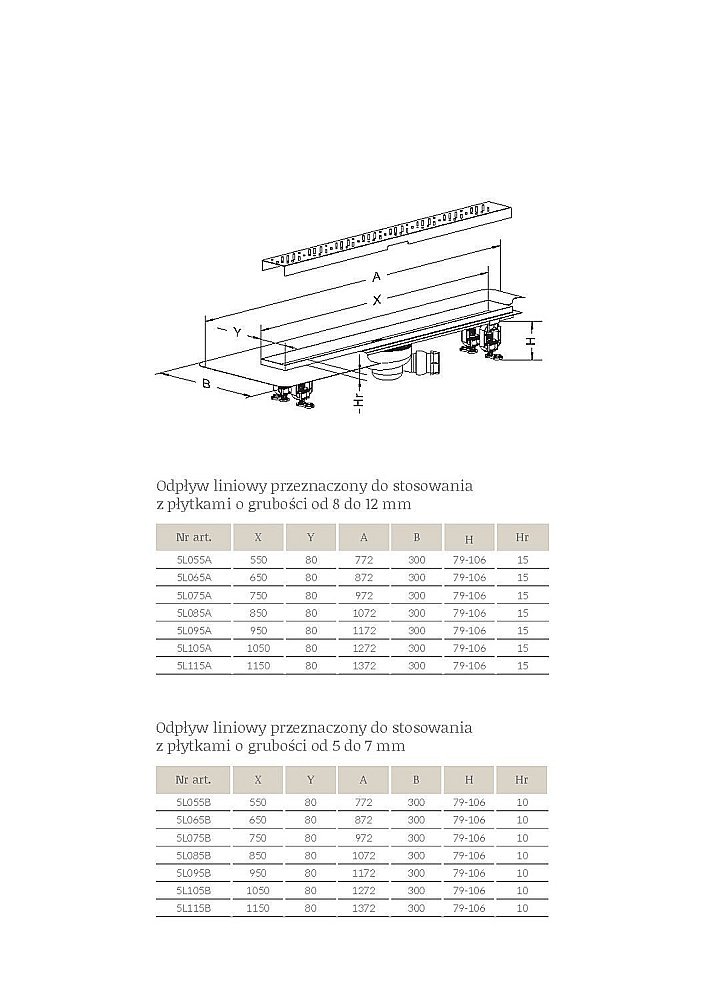 Дренажный канал Radaway Rain 5L085B/5R085R купить в интернет-магазине Sanbest