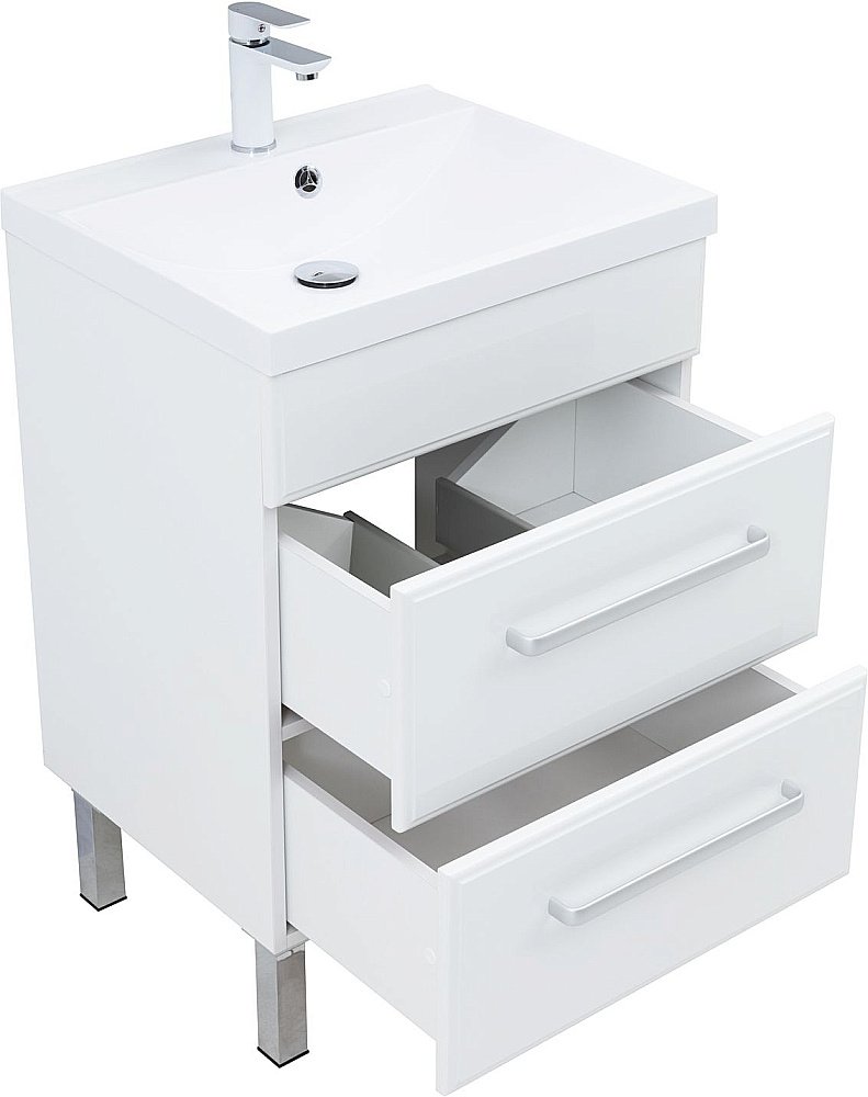 Тумба с раковиной Aquanet Лукка 302396 60 белый для ванной в интернет-магазине Sanbest