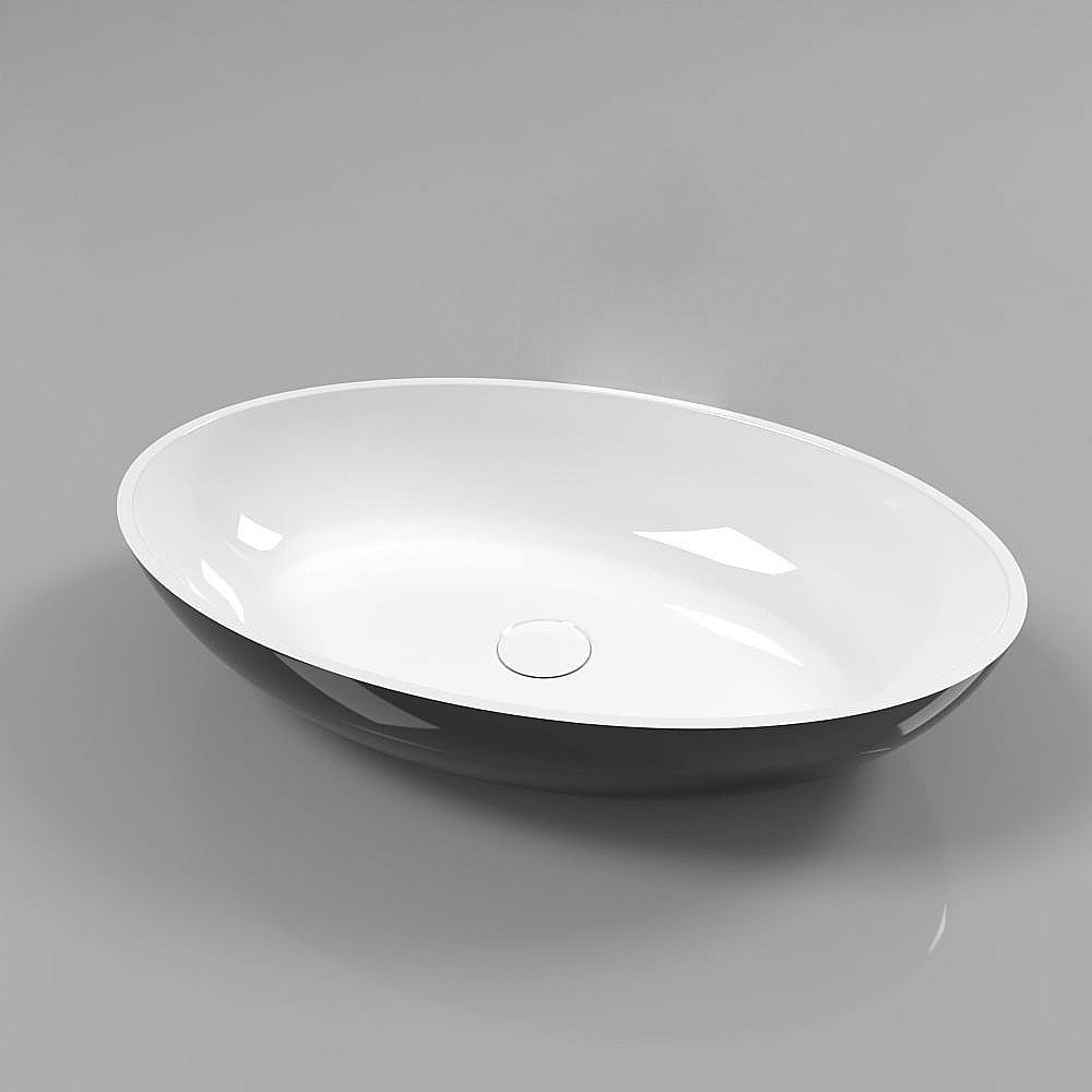 Раковина накладная WhiteCross Citrine 60 0717.060040.10100 черная, белая купить в интернет-магазине Sanbest