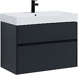 Тумба с раковиной Aquanet Бруклин 85 антрацит матовый для ванной в интернет-магазине Sanbest