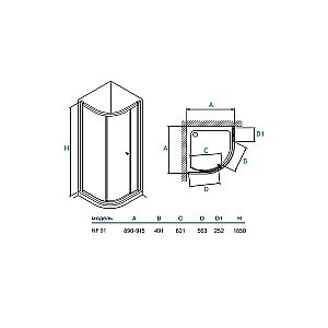 Душевой уголок Koller Pool Watrfall Line NF91 90x90 прозрачный купить в интернет-магазине Sanbest