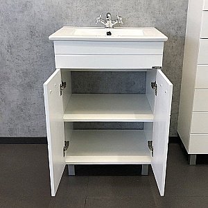 Тумба с раковиной Comforty Модена М 00-00001642 60 белая матовая для ванной в интернет-магазине Sanbest