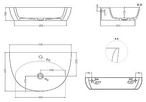Раковина Salini ALDA WALL 03 140313GRH 71 из искусственного камня S-Sense, белая глянцевая, цвет по RAL снаружи купить в интернет-магазине Sanbest
