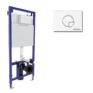 Инсталляция для унитаза BERGES NOVUM 040224 кнопка R4 Soft Touch белая купить в интернет-магазине сантехники Sanbest