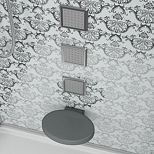 Душевая кабина Niagara Luxe 7714W 100х90 профиль серебро/стекло прозрачное купить в интернет-магазине Sanbest