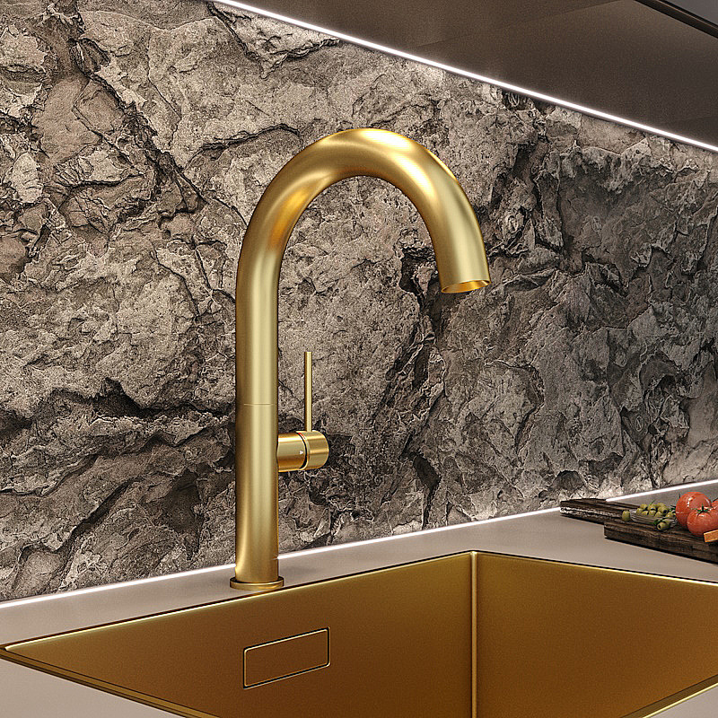 Смеситель для кухни Elghansa RADIANT XQ 5647181-MattGold золото матовое купить в интернет-магазине сантехники Sanbest