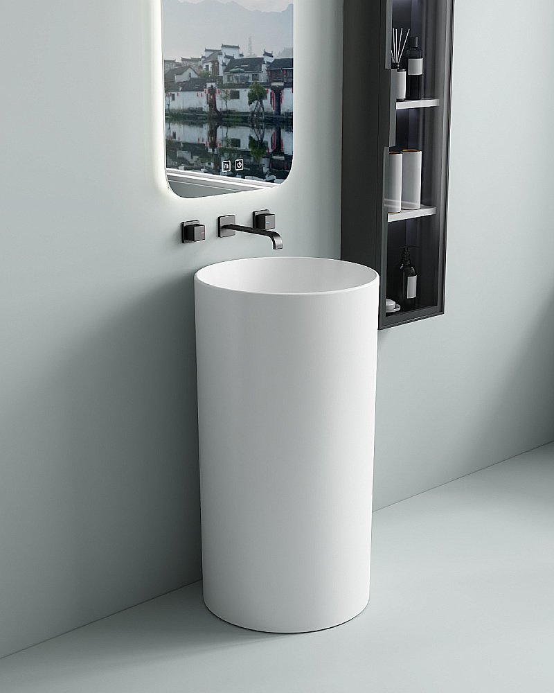 Раковина напольная SantiLine 45 SL-4014 белая купить в интернет-магазине Sanbest