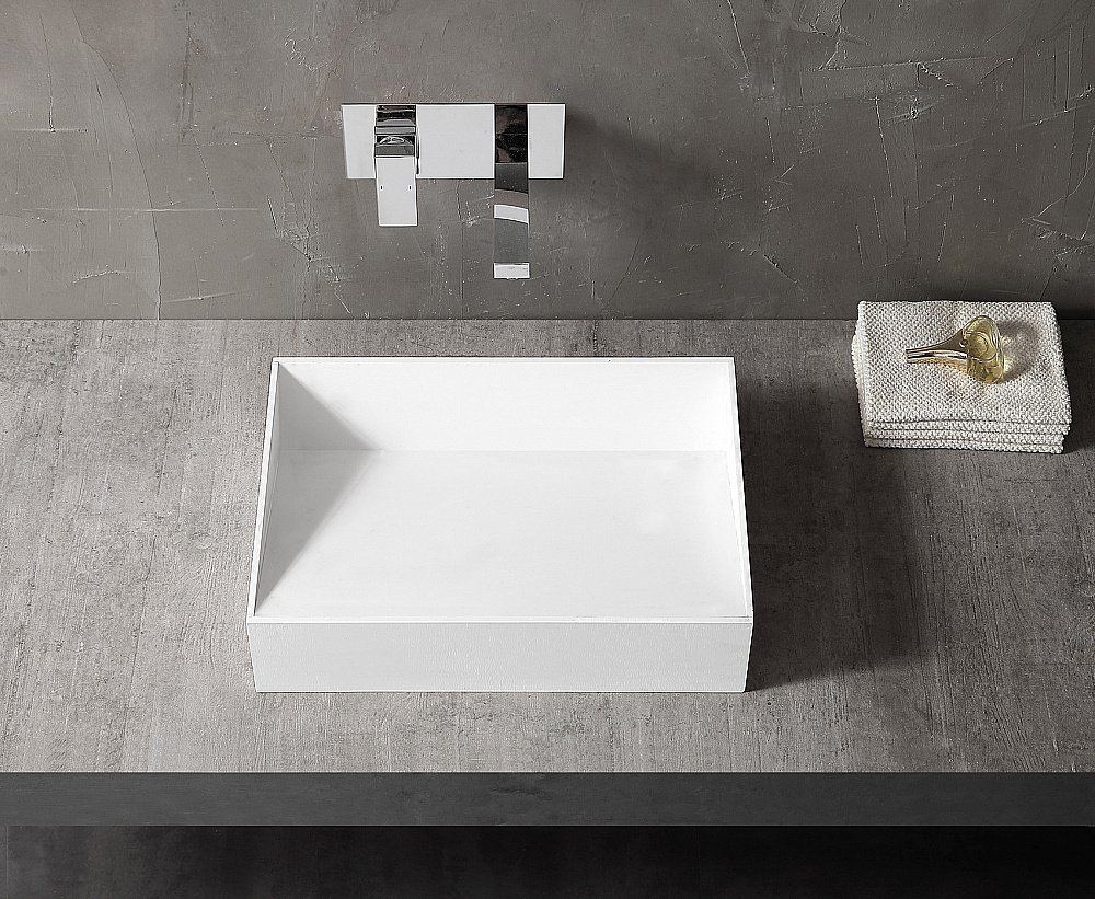 Раковина накладная ABBER Stein AS2623 белая матовая купить в интернет-магазине Sanbest