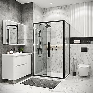 Душевой уголок Grossman Cosmo 120.K33.02.1180.42.00 110x80 стекло прозрачное/профиль графит сатин купить в интернет-магазине Sanbest