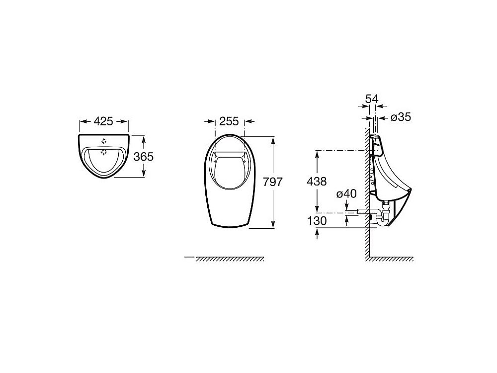 Писсуар Roca Euret 35945M000 купить в интернет-магазине Sanbest