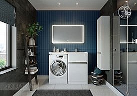 Тумба с раковиной Акватон Лондри 120 белая глянцевая для ванной в интернет-магазине Sanbest