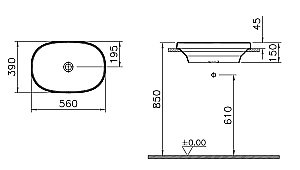 Раковина VitrA Frame 56 5652B403-0016 белая купить в интернет-магазине Sanbest