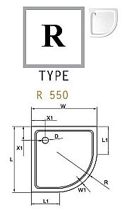 Душевой поддон Cezares TRAY-A-R 550 100х100 без сифона купить в интернет-магазине Sanbest
