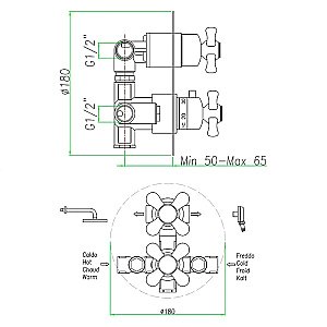 Смеситель для душа Webert Armony AM970902065 бронза купить в интернет-магазине сантехники Sanbest