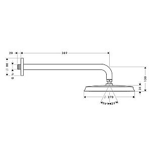 Верхний душ Hansgrohe Raindance Classic 27424000 хром купить в интернет-магазине сантехники Sanbest