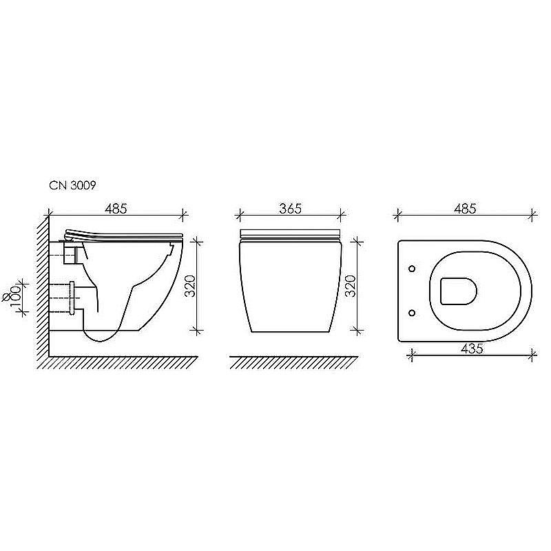 Унитаз подвесной Ceramica Nova Forma Rimless CN3009_1002CH безободковый, с крышкой микролифт, с инсталляцией и кнопкой хром купить в интернет-магазине Sanbest