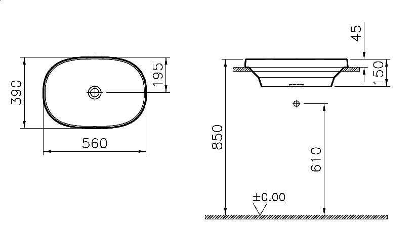 Раковина VitrA Frame 56 5652B403-0016 белая купить в интернет-магазине Sanbest