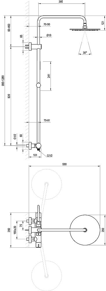 Душевая система Ravak Spring SG 091.10WHM X070579 Белый матовый купить в интернет-магазине сантехники Sanbest