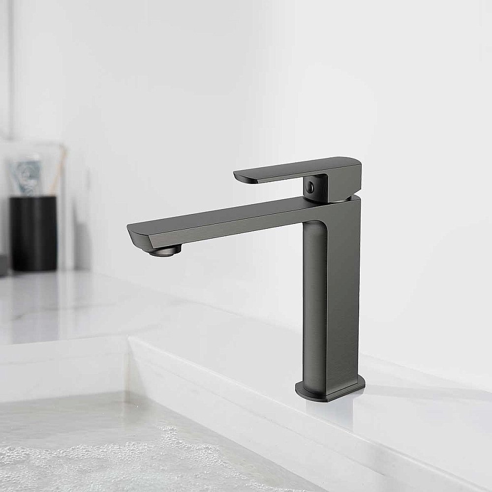 Смеситель для раковины Vincea Next VBF-1N1GM вороненая сталь купить в интернет-магазине сантехники Sanbest