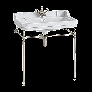 Консоль с раковиной Burlington Edwardian B18 3TH 80 шлифованный никель для ванной в интернет-магазине сантехники Sanbest