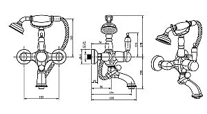 Смеситель для ванны Boheme Medici Ripresa 303 купить в интернет-магазине сантехники Sanbest