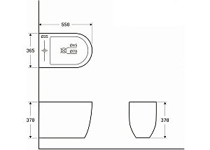 Биде подвесное Aquanet Cetus-B2 BL-102-WHB купить в интернет-магазине Sanbest
