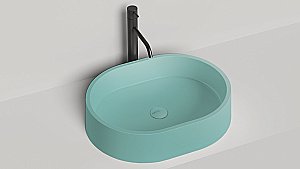 Раковина накладная Salini GLORIA 10 1102211MF 56 из искусственного камня S-Stone, матовая, цвет по RAL полностью купить в интернет-магазине Sanbest