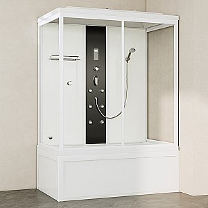 Душевая кабина Orans SR-86202W 150х90 стекло прозрачное/профиль белый купить в интернет-магазине Sanbest