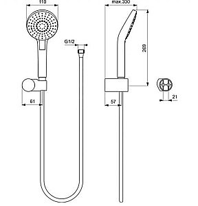 Душевая система Ideal Standard Idealrain Ceraflex BD006XC купить в интернет-магазине сантехники Sanbest