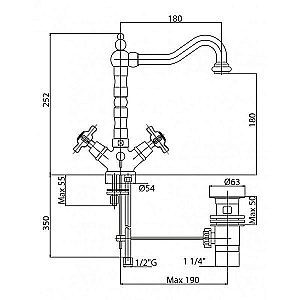Смеситель для раковины Cezares LORD-LS2-02 бронза купить в интернет-магазине сантехники Sanbest
