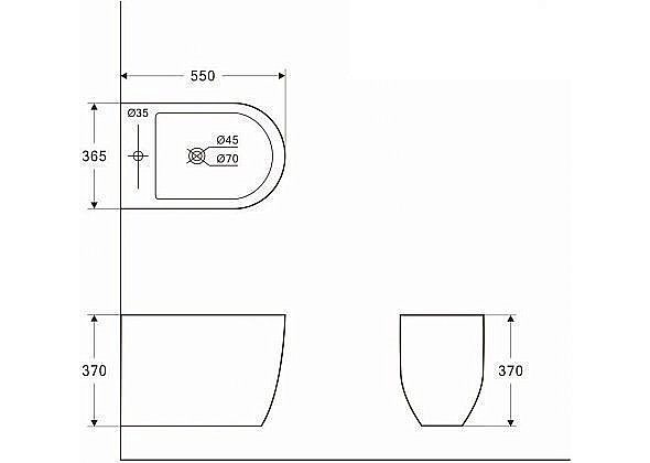 Биде подвесное Aquanet Cetus-B2 BL-102-WHB купить в интернет-магазине Sanbest