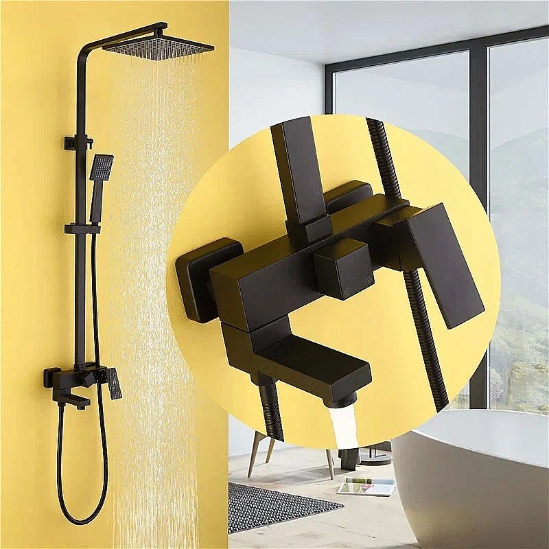 Душевая система ABBER Daheim AF8216BL черный матовый купить в интернет-магазине сантехники Sanbest