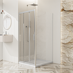 Душевой уголок BelBagno UNO-195-AHF-31 80x100 стекло прозрачное/профиль хром купить в интернет-магазине Sanbest