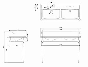 Консоль с раковиной Burlington Edwardian  B21 1TH 120 хром для ванной в интернет-магазине сантехники Sanbest