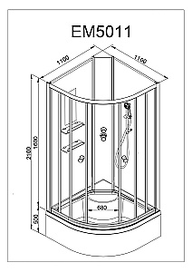 Душевая кабина AvaCan EM Серия EM5011N LED 110х110 с подсветкой купить в интернет-магазине Sanbest