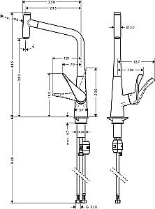 Смеситель для кухни Hansgrohe Metris Select 14884800 купить в интернет-магазине сантехники Sanbest