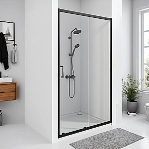 Душевая дверь Good Door Cube WTW 120 КУ00027 стекло прозрачное/профиль черный матовый купить в интернет-магазине Sanbest