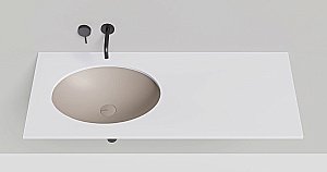 Раковина врезная снизу столешницы Salini MAREA 11 1802211MF 55 из искусственного камня S-Stone, матовая, цвет по RAL полностью купить в интернет-магазине Sanbest