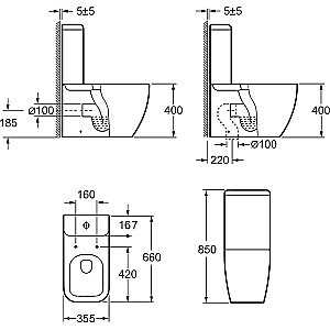 Унитаз Allen Brau Infinity 4.21001.20+4.21002.20 безободковый, с бачком, с крышкой микролифт, белый купить в интернет-магазине Sanbest