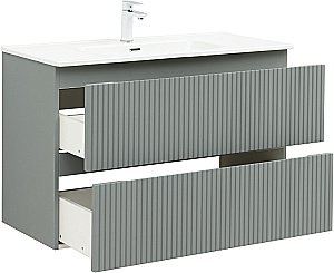 Тумба с раковиной Aquanet Джейн (Flat) 335436/254365 100 мисти грин для ванной в интернет-магазине Sanbest