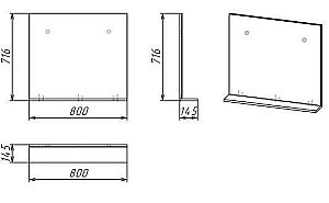 Зеркало с полкой Grossman ЭДВАНС 80 цемент светлый в ванную от интернет-магазине сантехники Sanbest