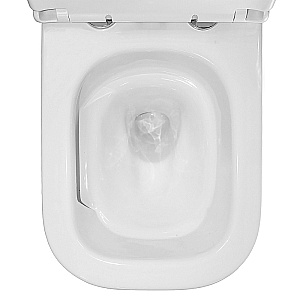 Унитаз подвесной Azario Riano AZ-2808E белый, безободковый, с крышкой микролифт, слив торнадо купить в интернет-магазине Sanbest