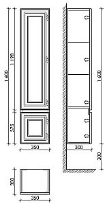 Пенал подвесной Sancos Very PVR35SM Doha Soft для ванной в интернет-магазине сантехники Sanbest