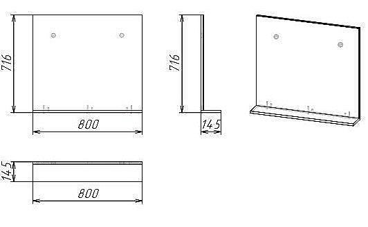 Зеркало с полкой Grossman ЭДВАНС 80 цемент светлый в ванную от интернет-магазине сантехники Sanbest