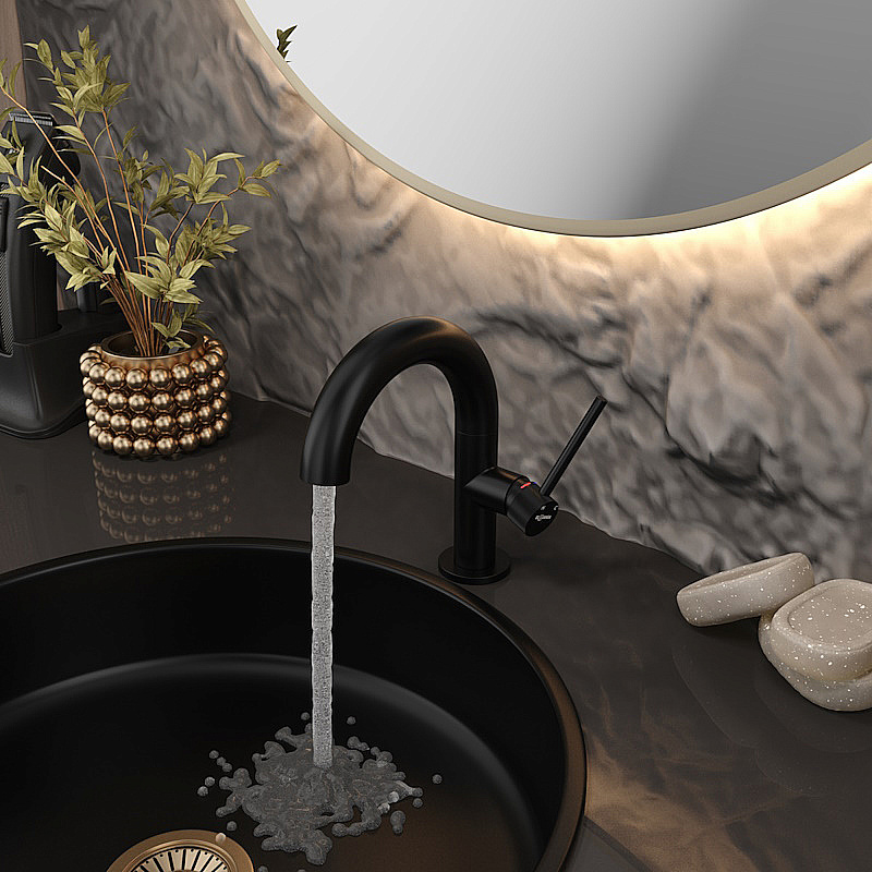 Смеситель для раковины Elghansa RADIANT XQ 1637181-Black черный матовый купить в интернет-магазине сантехники Sanbest